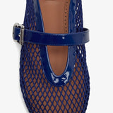 Blue mesh ballet flats