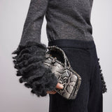 Teckel Clutch black and white bag