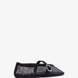 Strass mesh suede ballet flats