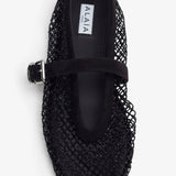 Strass mesh suede ballet flats