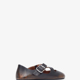 Criss cross brown ballet flats