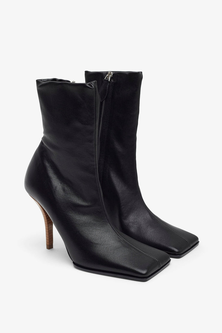 Black 90 leather ankle boots