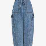 Cargo blue denim pants