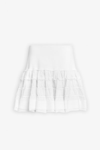 White ruffle wool skirt