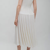 White knit crinoline dress
