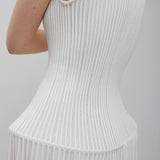 White knit crinoline dress