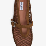 Khaki green mesh ballet flats