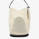 Large beige bucket bag