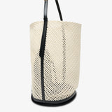 Large beige bucket bag
