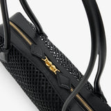 Le Teckel medium black leather bag