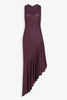 Asymmetric burgundy dress