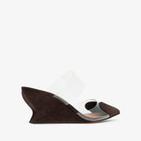 Coeur 60 brown suede wedge mules