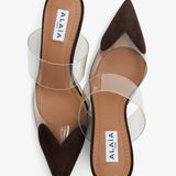 Coeur 60 brown suede wedge mules