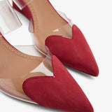 Coeur 60 red suede wedge mules