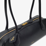 Le Teckel Medium black smooth leather bag