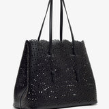 Mina 37 vienne black leather tote bag