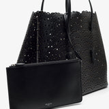 Mina 37 vienne black leather tote bag