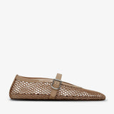 Beige mesh ballet flats