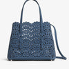 Alaïa Mina 25 blue suede tote bag