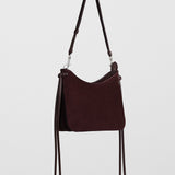 Gig small oxblood suede shoulder bag
