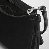 Gig small black suede shoulder bag