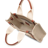 Woody small white brown canvas bag