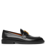 Marcie black leather loafers