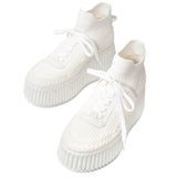 Nama platform white mesh sneakers