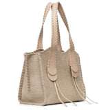Mony medium beige canvas tote bag