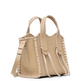 Mony small beige leather tote bag