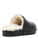 Marcie black shearling slides