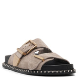 Rebecca dark beige suede flats