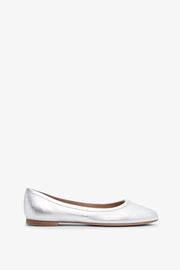 Marcie silver leather ballerinas