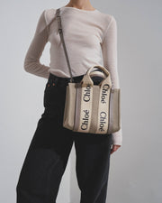 Woody small grey canvas bag