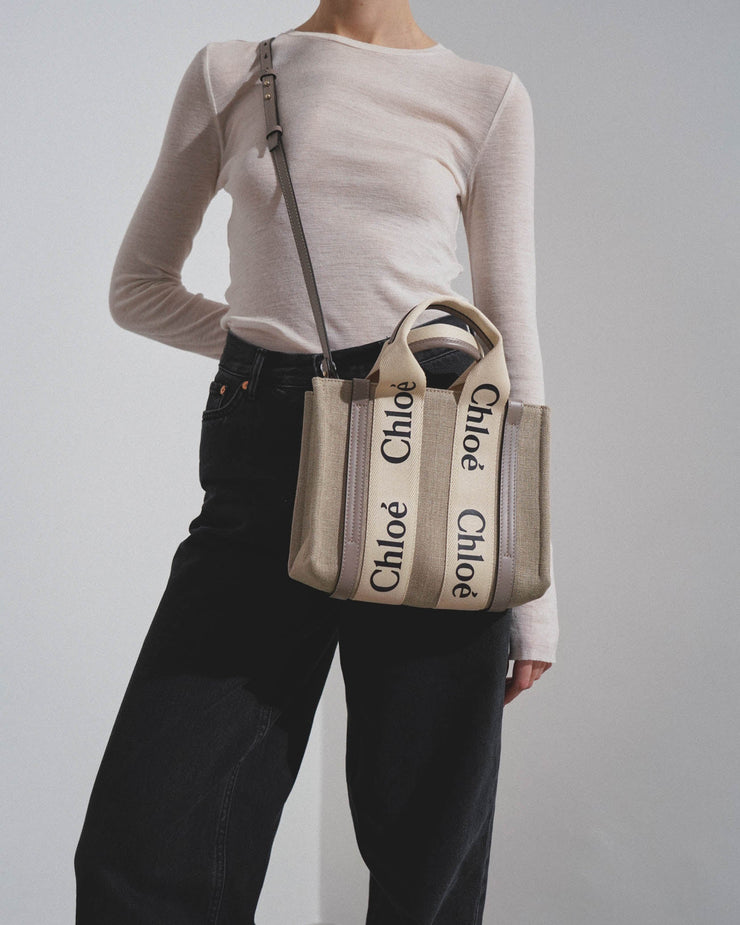 Woody small grey canvas bag