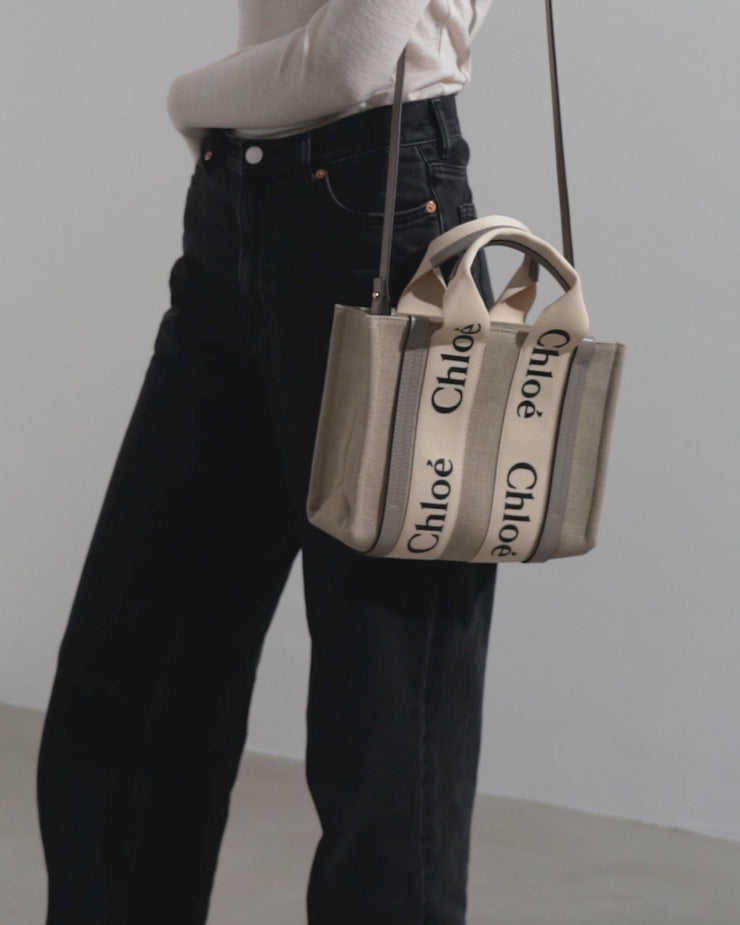 Woody small grey canvas bag