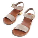 Rebecca greige suede sandals