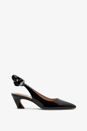 Oli black patent slingback pumps