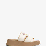 Mila white linen flats