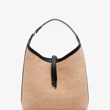 Marcie beige raffia shoulder bag