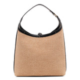 Marcie beige raffia shoulder bag