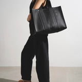 Woody large black leather bag