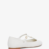 Marcie off white leather ballerina strap