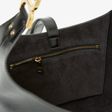 Marcie black leather hobo bag