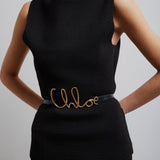 C Chloe gold leather belt