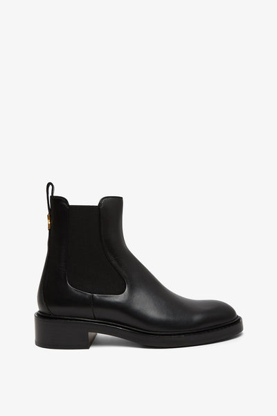 Marcie black leather chelsea boots