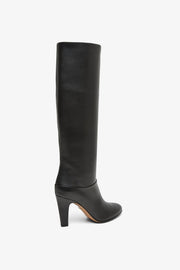 Eve black leather high boots