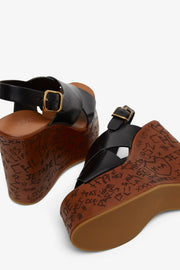 Maxime leather wedge sandals