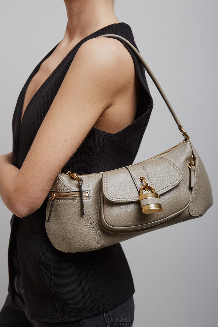 The 99 grey leather shoulder bag