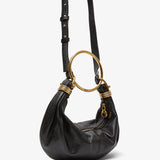 Small black bracelet hobo bag